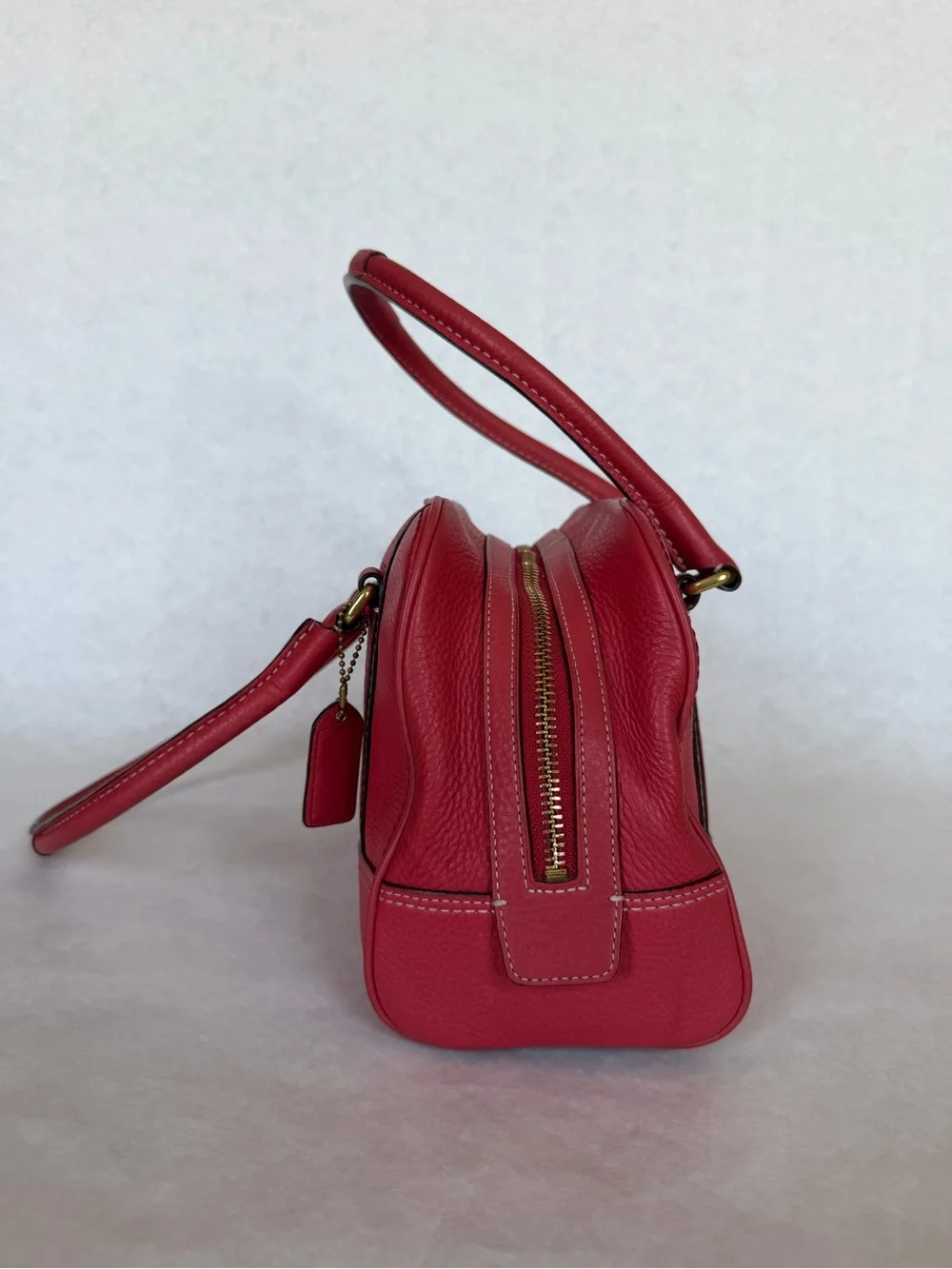 Coach 10323 Pink/Coral Pebbled Leather Satchel Bag Y2K Vintage 2010